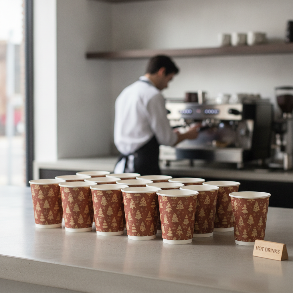 Paper Double Wall Hot Cups 8oz for Takeaway Services (Pack of 500)