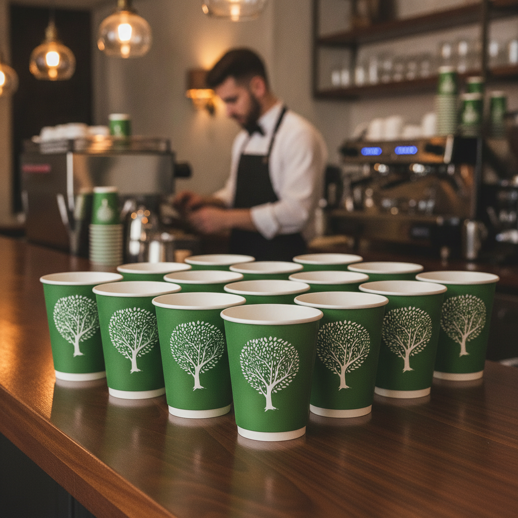 Compostable Double Wall Hot Cups 12oz for Takeaway Drinks (Pack of 500)
