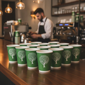 Compostable Double Wall Hot Cups 12oz for Takeaway Drinks (Pack of 500)