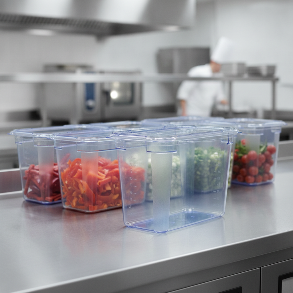 Plastic Food Storage Container GN 1/3 200mm for Food Preservation
