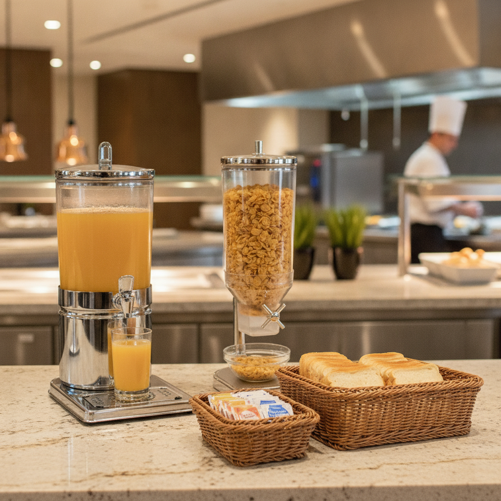 Polycarbonate Cereal and Beverage Dispenser Set 4.5L for Breakfast Service