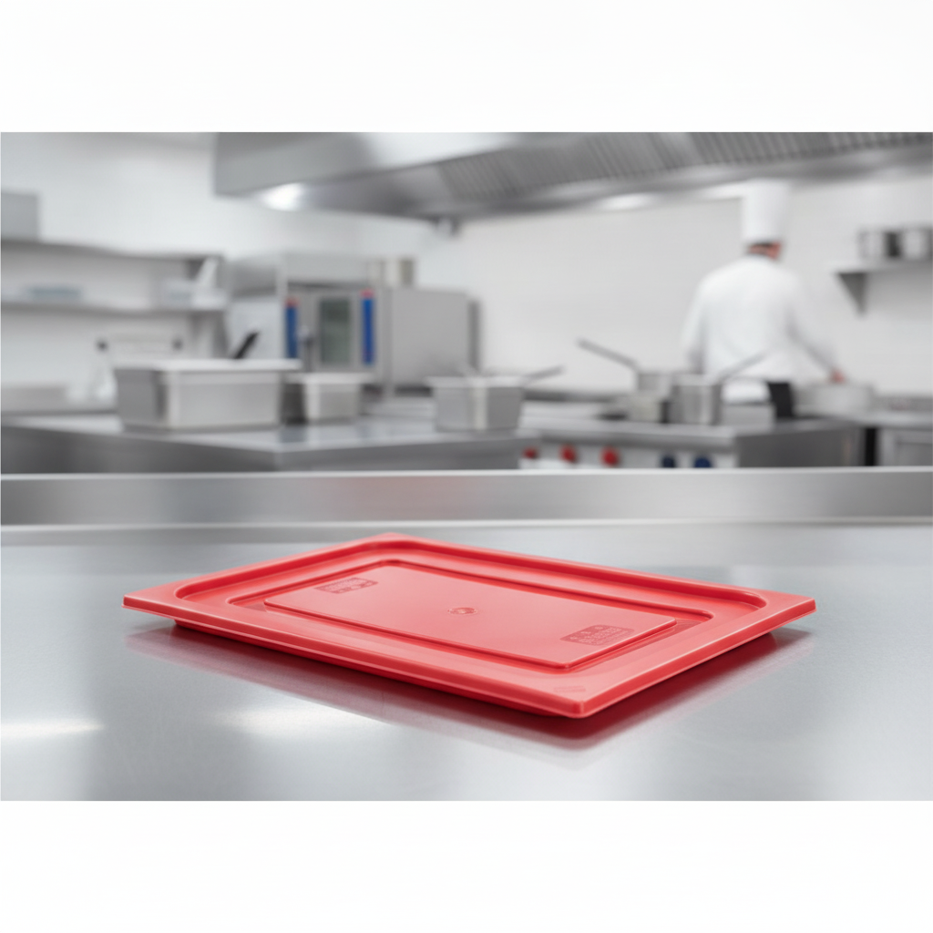 Polyethylene Red Gastronorm Lid 1/2GN for Food Storage