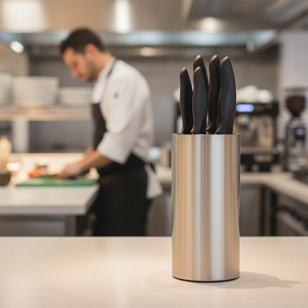 Stainless Steel Knife Set with Block for Efficient Kitchen Use