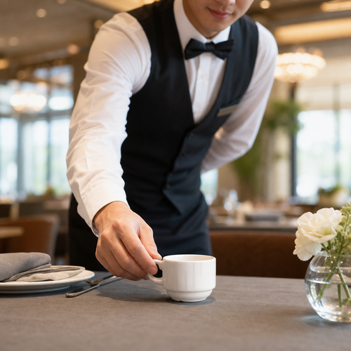 Ceramic Stacking Cups 85ml for Upscale Dining (Pack of 12)
