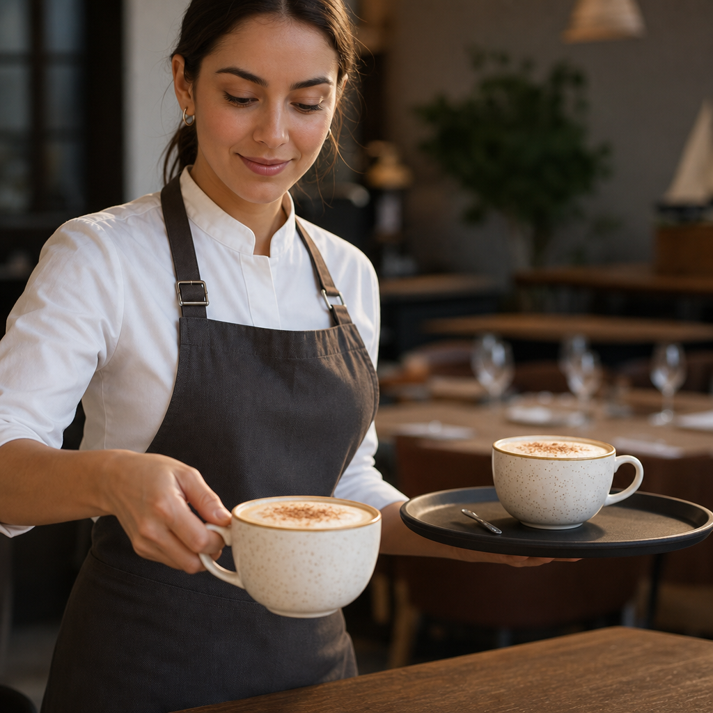Ceramic Cappuccino Cups 500ml for Beverage Service (Pack of 6)