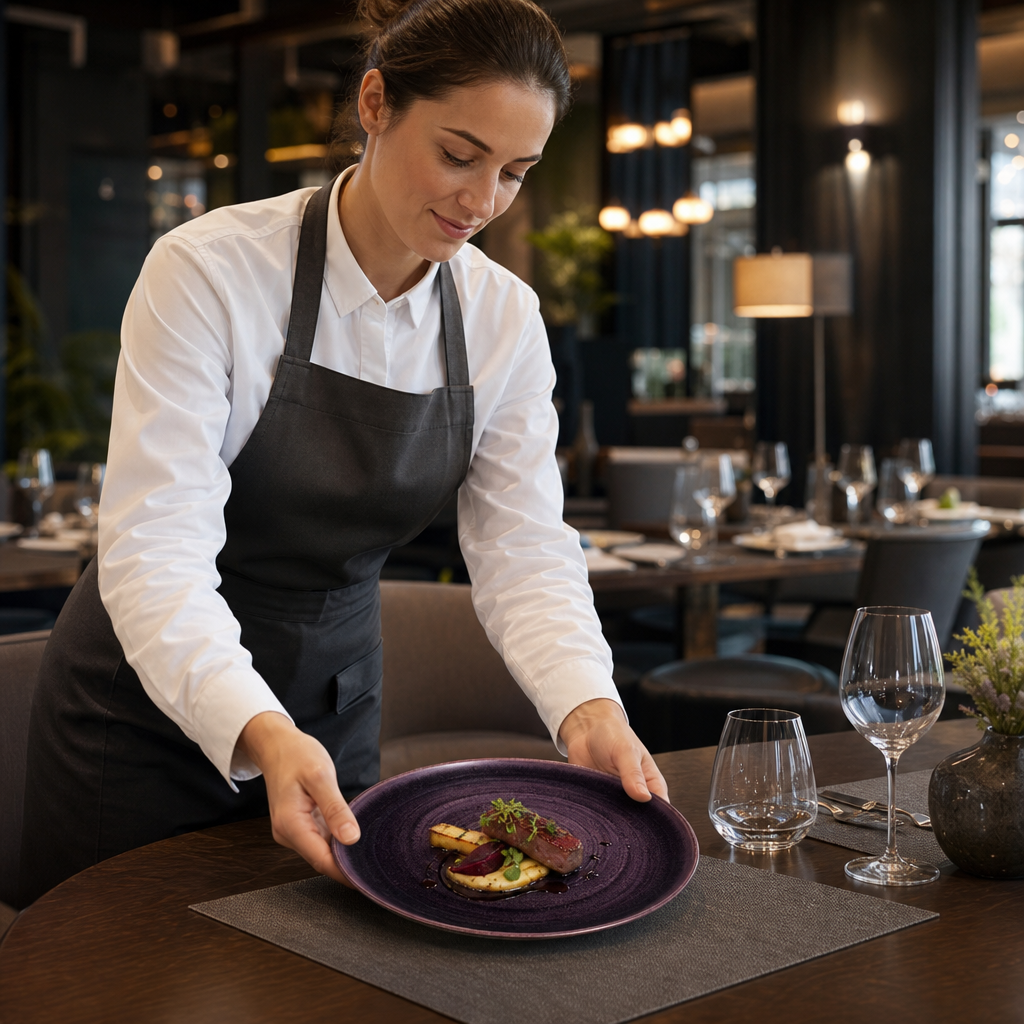 Deep Coupe Plates Purple Vitrified Ceramic for Hospitality Use (Pack of 12)