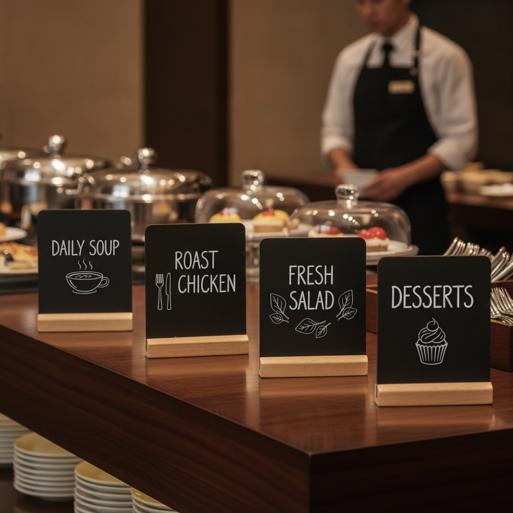 Wood Mini Elegant Tableboard 100mm for Buffet Display (Pack of 4)
