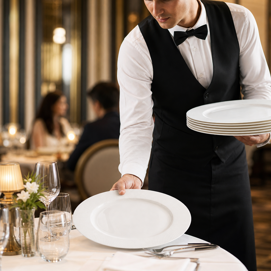 Plates 300mm Bone China for Elegant Dining (Pack of 12)