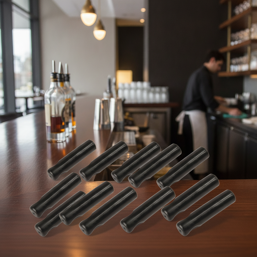 Rubber Black Spirit Pourer Dust Caps 59mm for Bars & Pubs (Pack of 12)