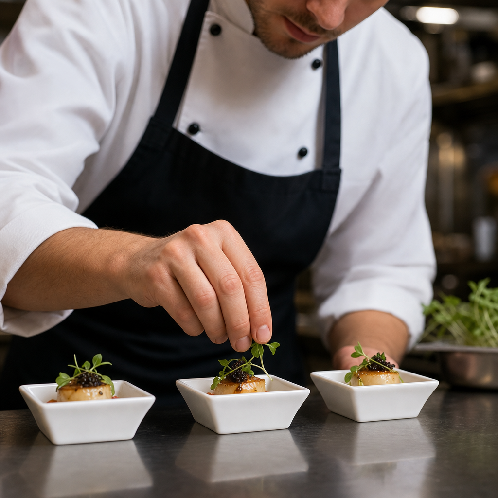 Miniature Square Dish 75mm Porcelain for Catering (Pack of 12)