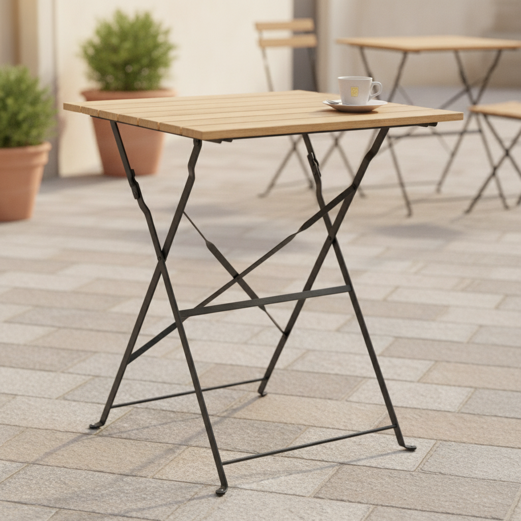 Powder Coated Steel Square Table 600mm for Indoor & Outdoor Use
