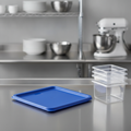 Polyethylene Square Food Storage Container Lid Blue for Food Preparation
