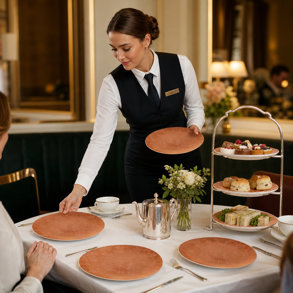 Coupe Plates 255mm Copper Bone China for Elegant Afternoon Tea (Pack of 6)