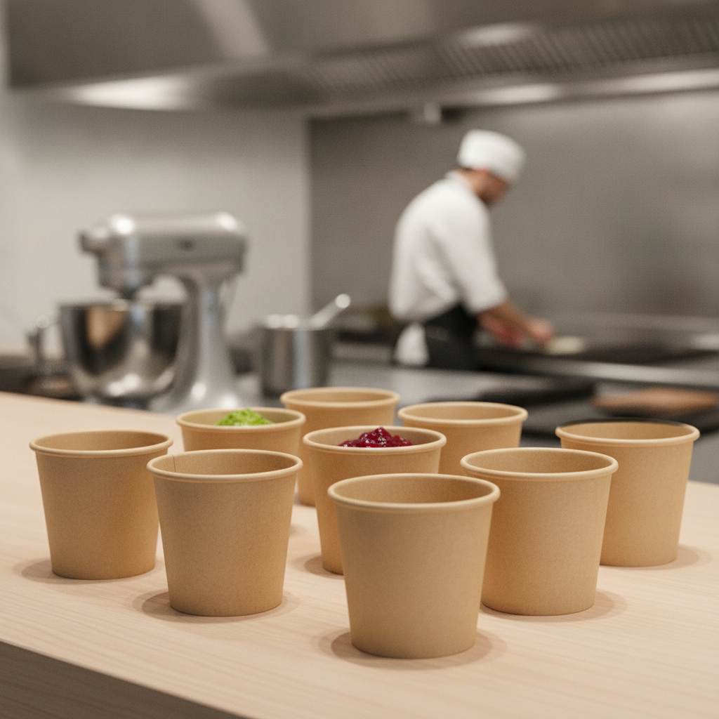 Paper Brown Portion Pots 80ml for Eco-Friendly Serving (Pack of 1000)