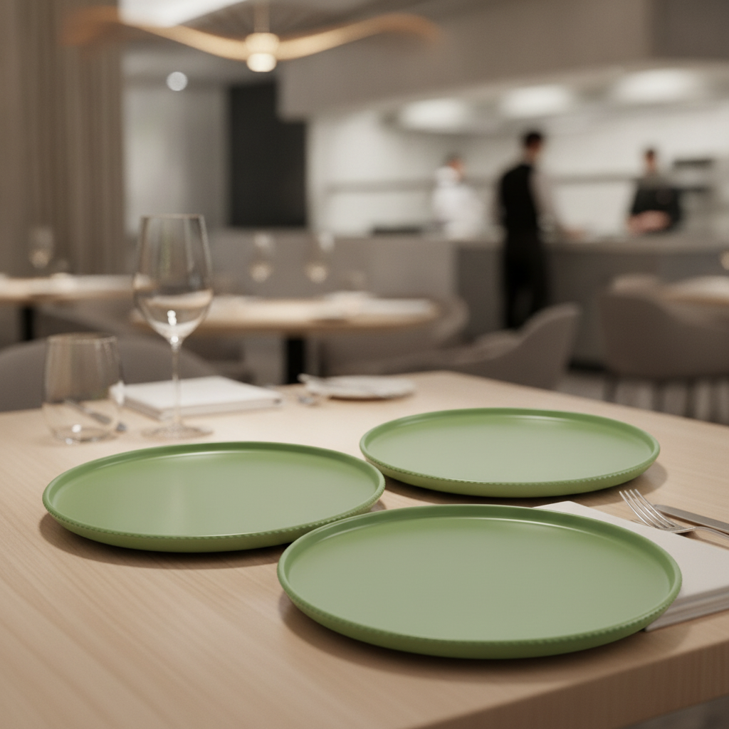 Porcelain Plates Sage 260mm for Catering & Hospitality (Pack of 3)