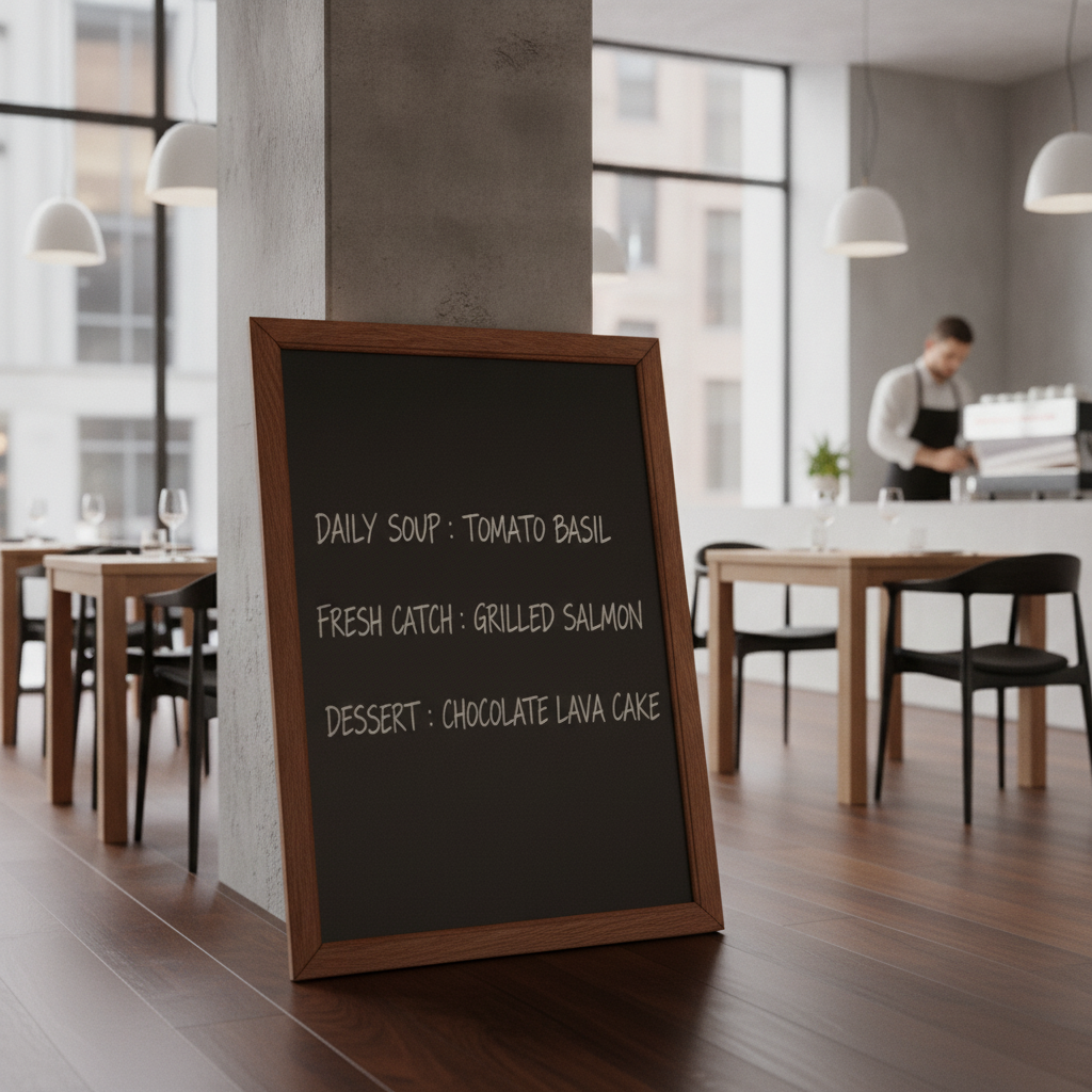 Wooden Blackboard with Oak Frame 1236x736mm for Restaurants