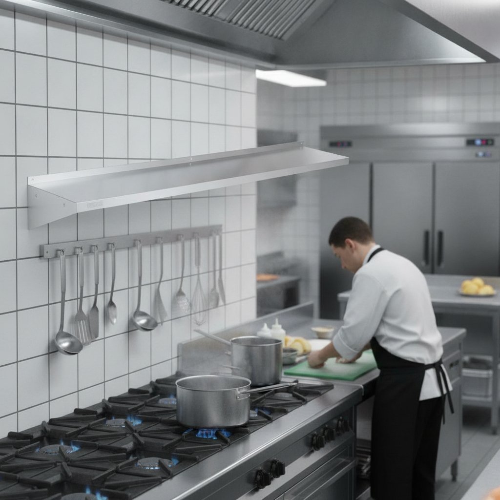 Stainless Steel Kitchen Shelf 1800mm for Efficient Storage