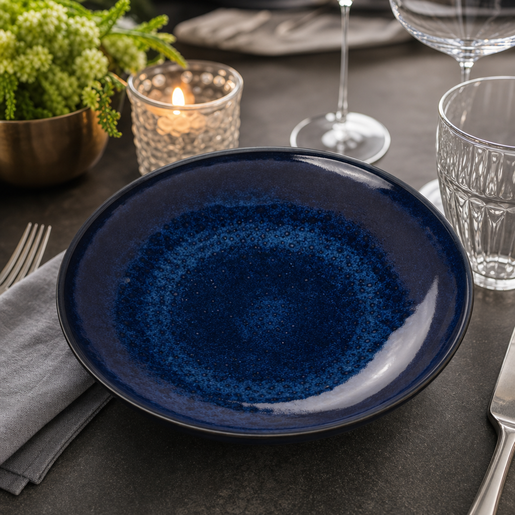 Vesuvius Coupe Bowls in Deep Blue, 215mm for Dining Experiences - Pack of 12