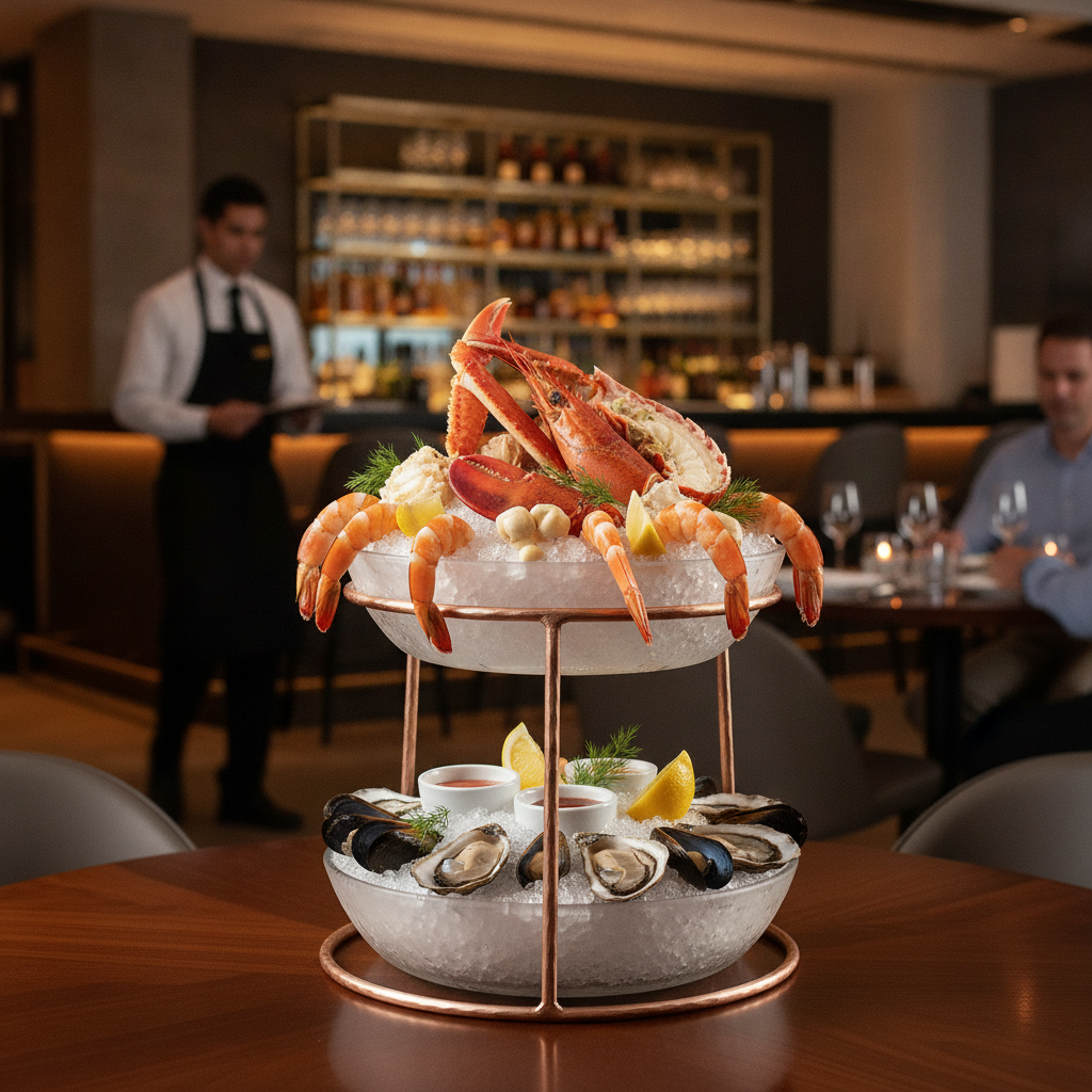 Stainless Steel Seafood Tower Stand 195mm for Elegant Serving