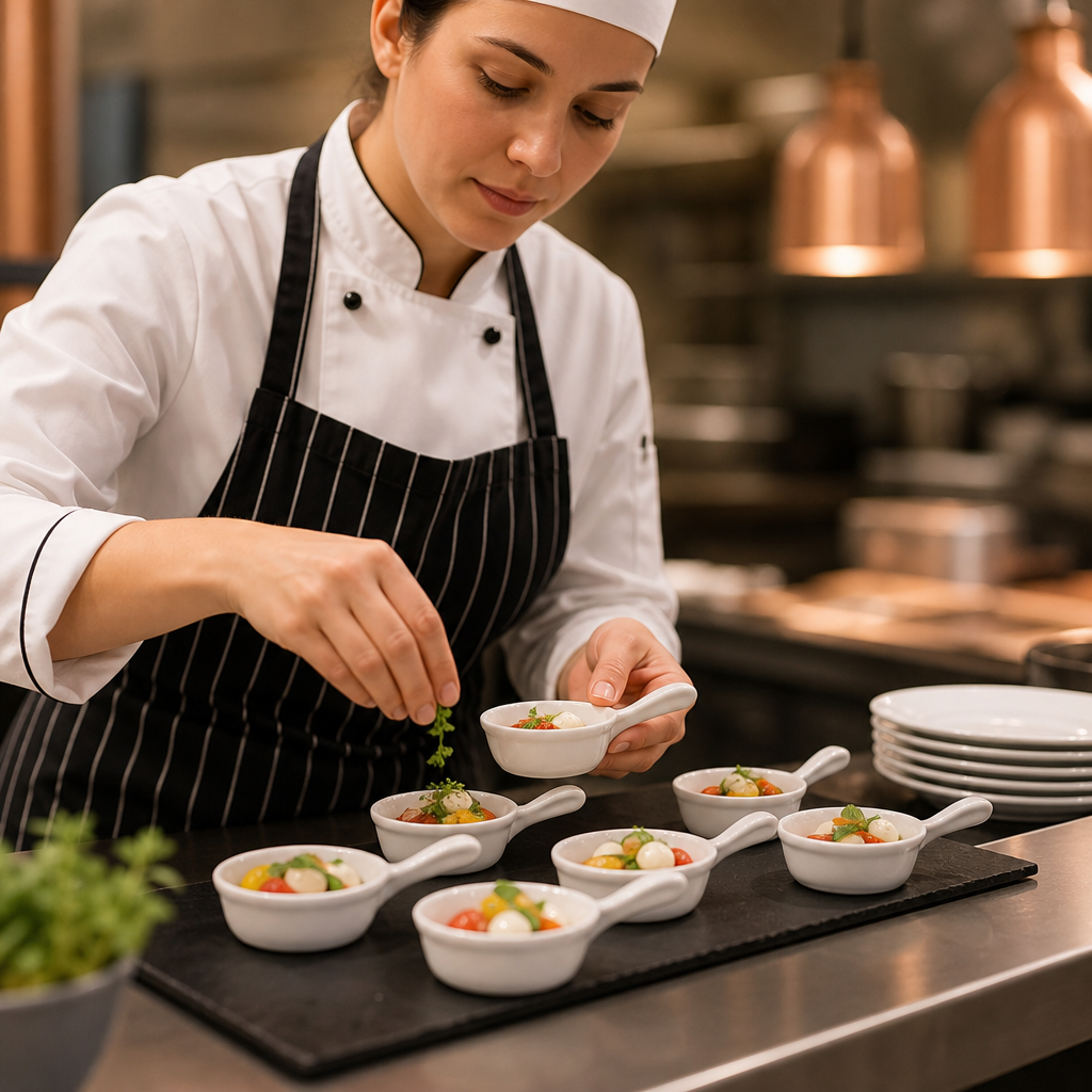 Miniature Pan Shaped Bowls 35ml Porcelain for Catering (Pack of 12)