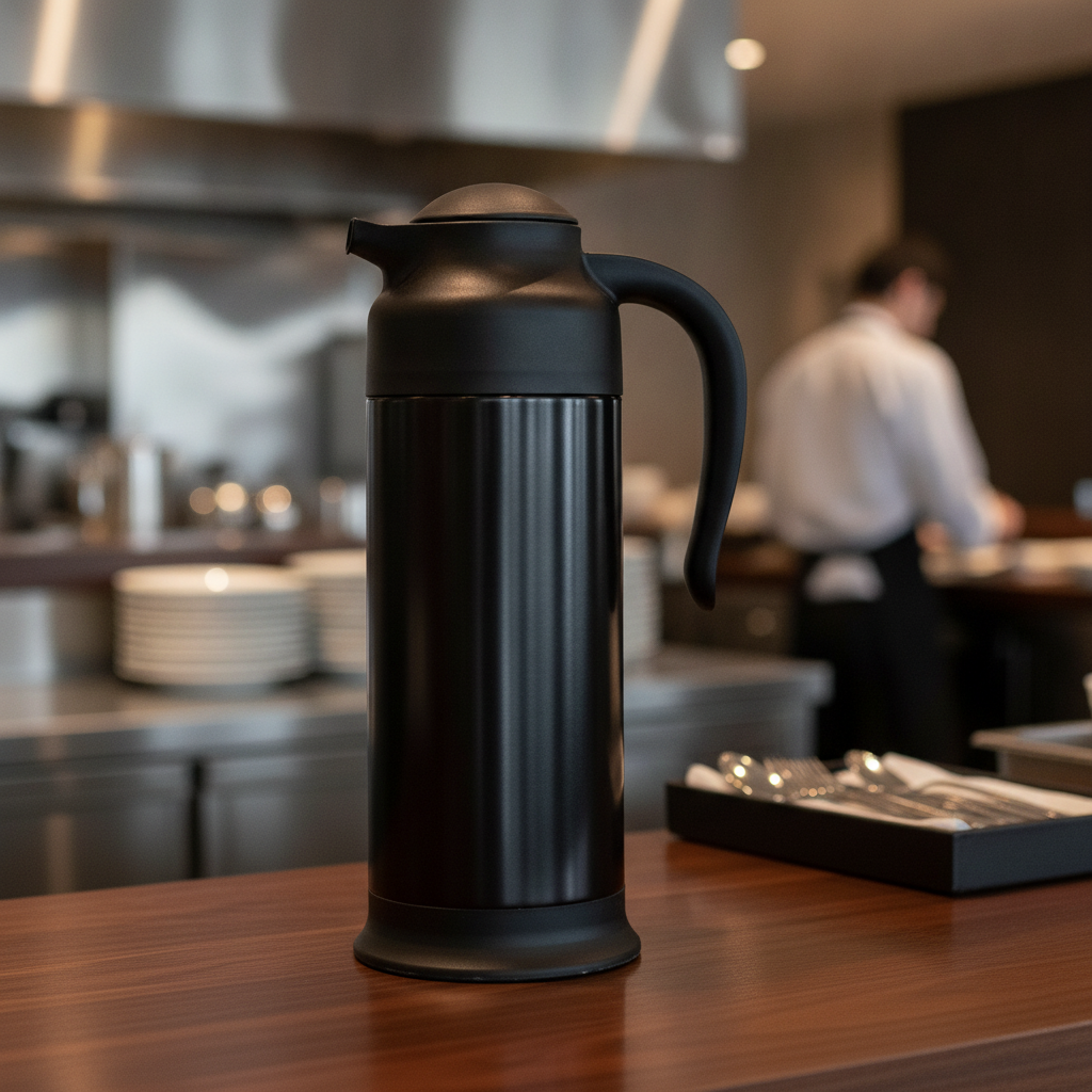 Shatterproof Stainless Steel Vacuum Jug 1L for Beverage Service