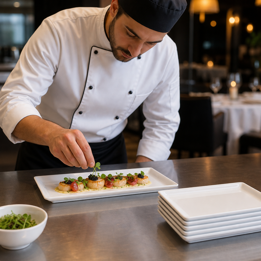Rectangular Tray 300x145mm Porcelain for Catering (Pack of 6)