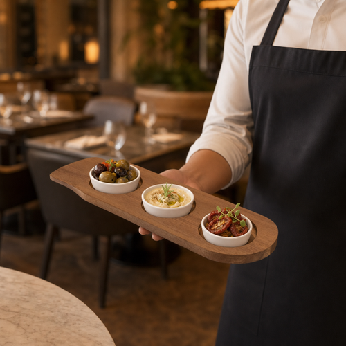 Acacia Wood Ramekin Board 480mm for Serving Tapas & Desserts