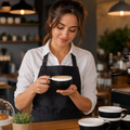 Porcelain Cappuccino Cups Onyx Black 340ml for Cafés & Restaurants (Pack of 12)