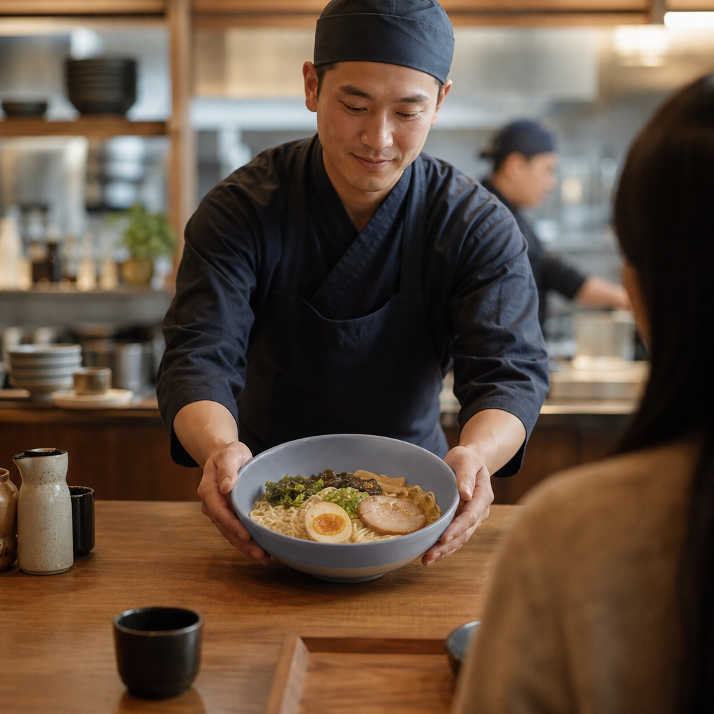 Ramen Bowls 970ml Vitrified Stoneware for Dining Experience (Pack of 6)