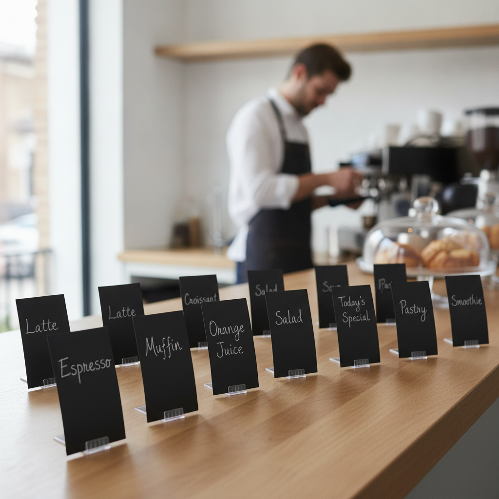 Plastic Mini Chalkboard Holders for Cafés & Buffets (Pack of 10)