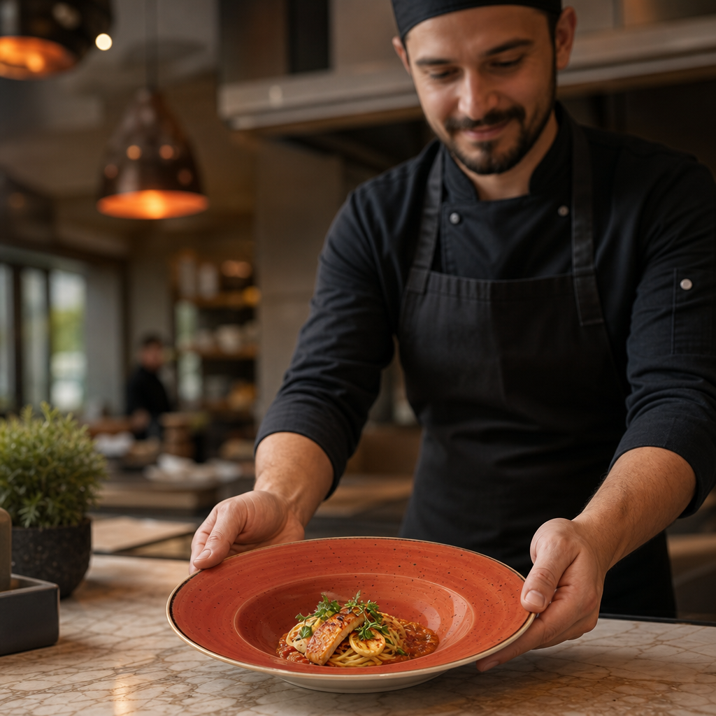 Round Wide Rim Bowls 277mm Vitrified Ceramic for Catering (Pack of 12)