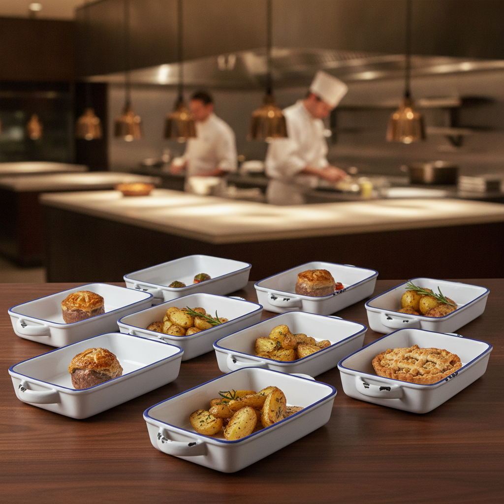 Stoneware Rectangular Dish 175mm for Serving Pies & Sides (Pack of 12)