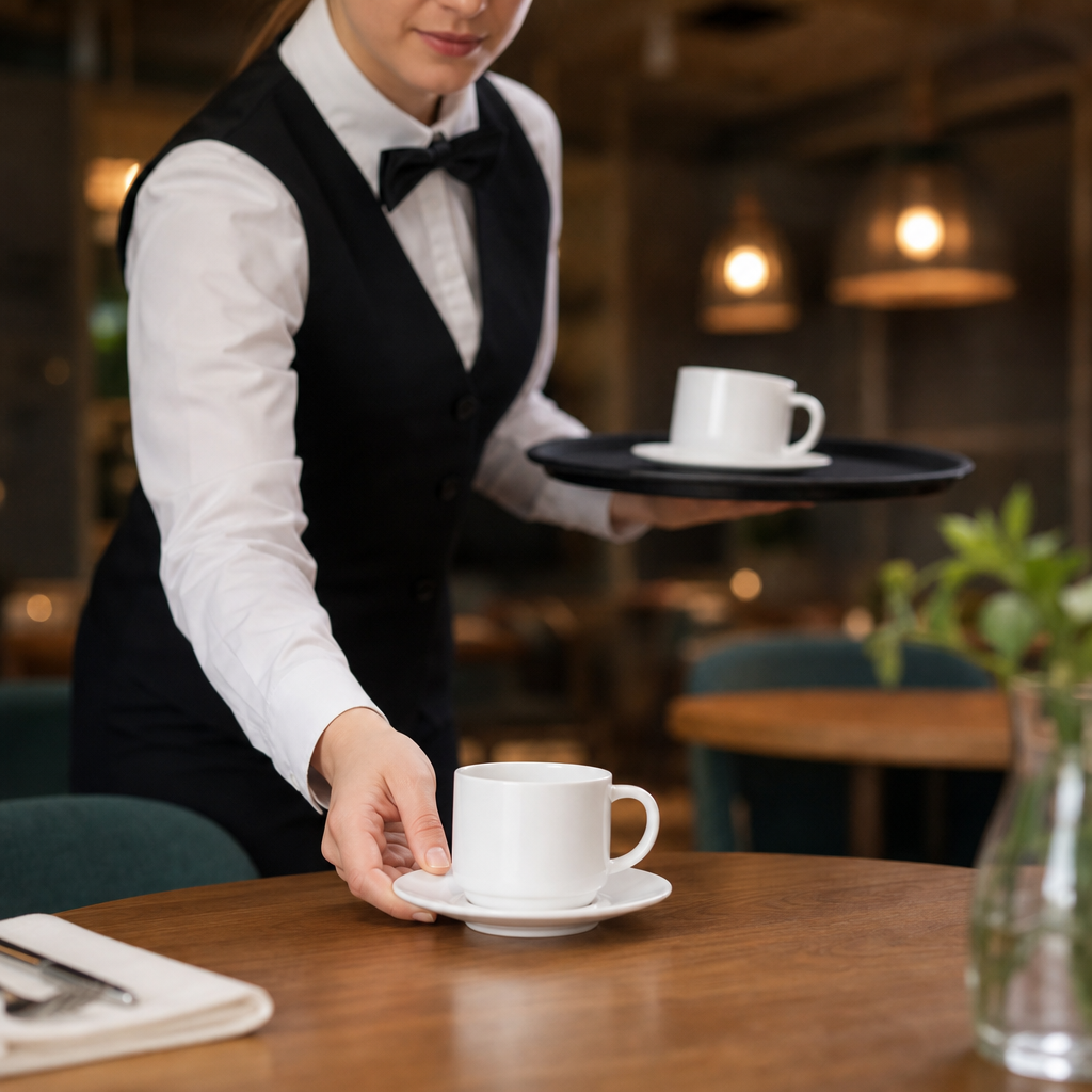 Baril Saucers 120mm White Ceramic for Busy Venues (Pack of 24)