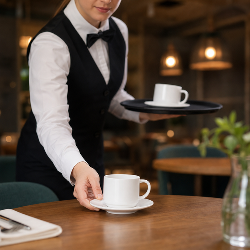 Baril Saucers 120mm White Ceramic for Busy Venues (Pack of 24)
