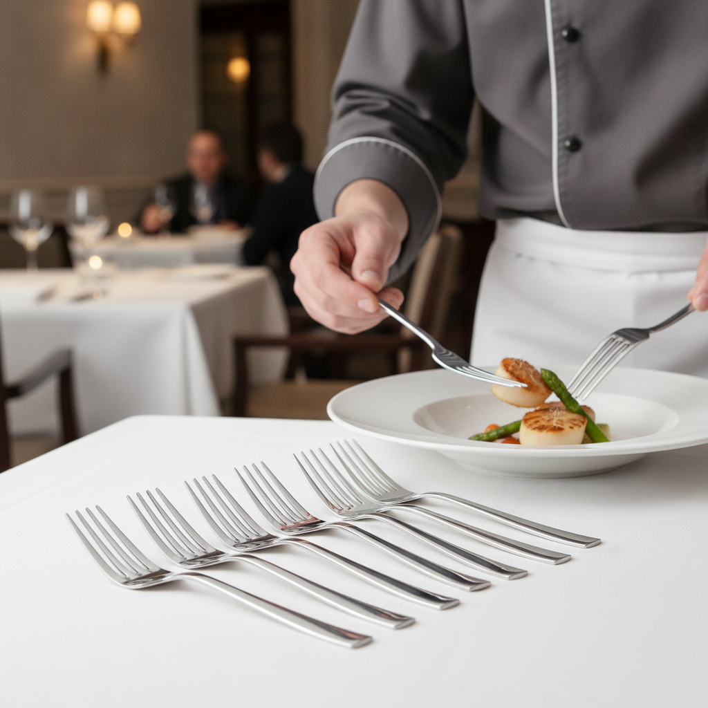 18/10 Stainless Steel Table Forks for Food Presentation (Pack of 12)