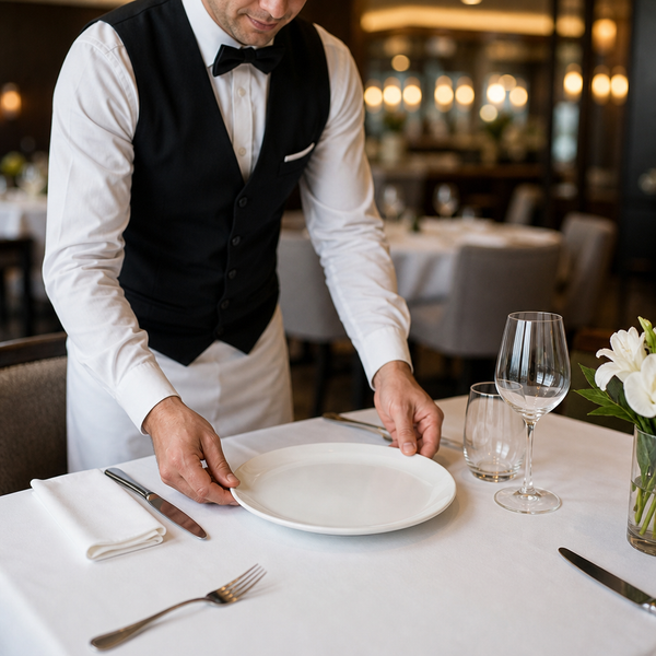 Narrow Rimmed Plates 240mm White Porcelain, Porcelain, pack of 24