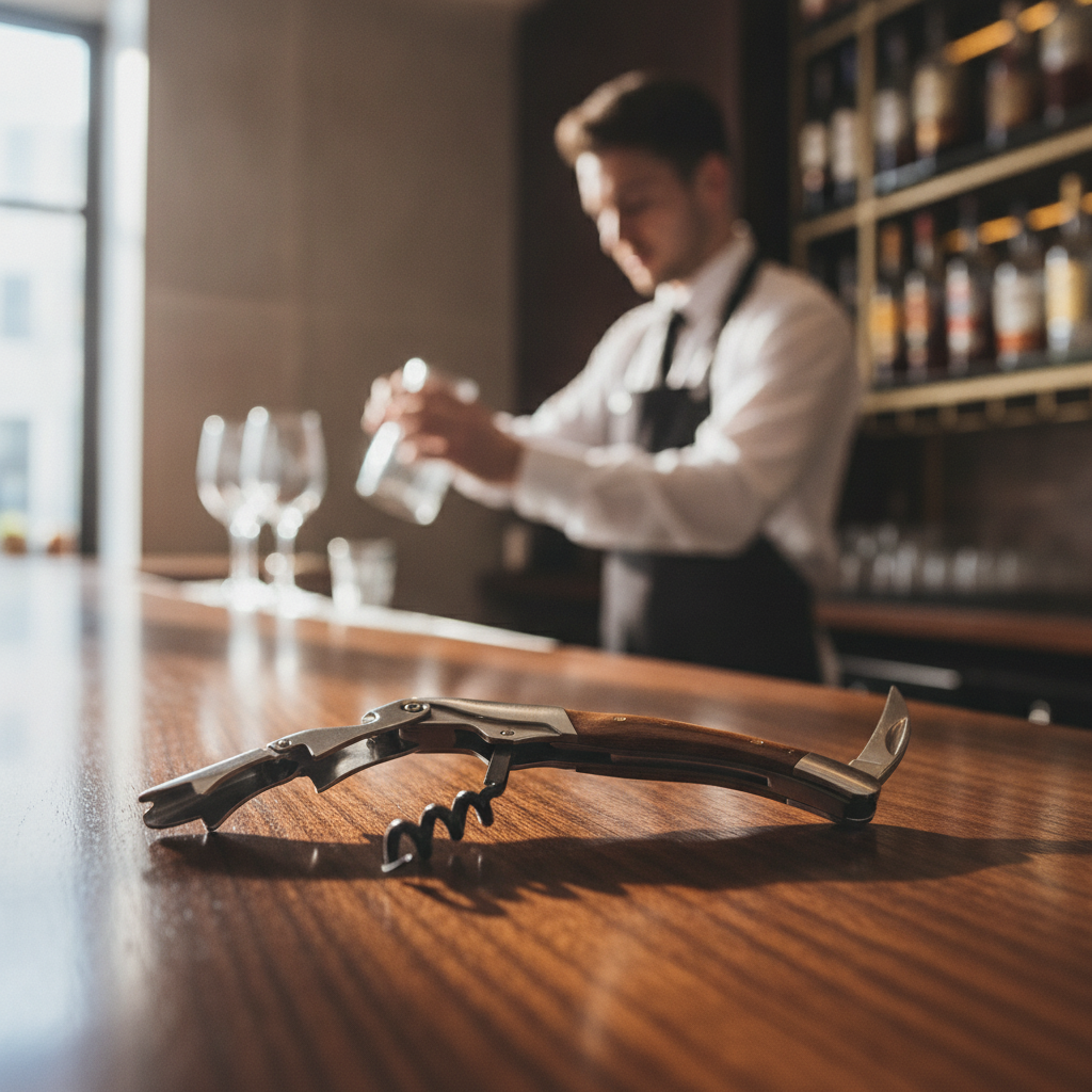 Stainless Steel Waiters Friend with Wooden Handle for Bars & Pubs