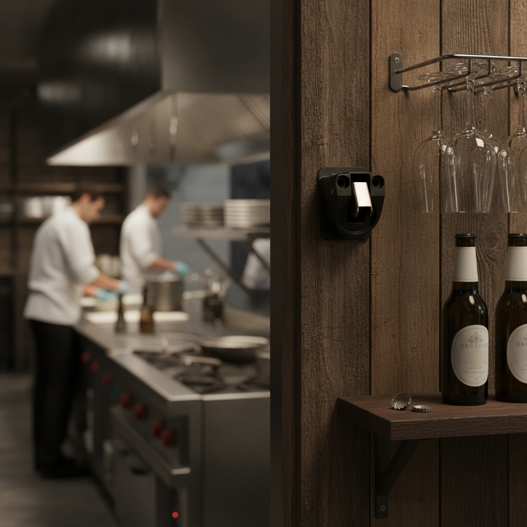 Wall-Mounted Beer Bottle Opener for Efficient Service