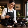 Stoneware Black Teapots 450ml for Table Service (Pack of 2)