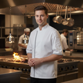 Polycotton White Chef Jacket for Professional Kitchens