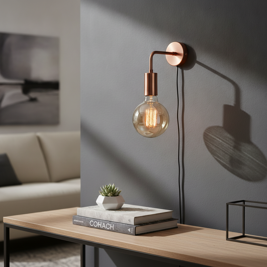 Copper Sleek Edison Wall Light 140mm for Modern Interiors