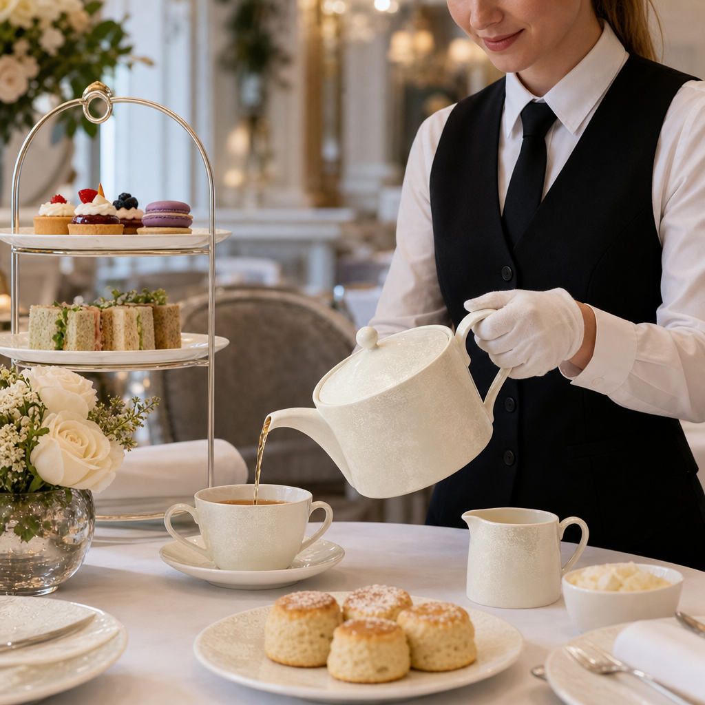Fine Bone China Pearl Teapot 1.05L for Afternoon Tea