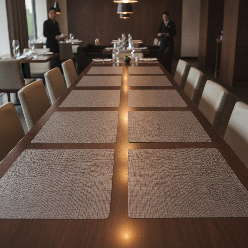 Silicone Placemat Brown 305x400mm for Dining Tables (Pack of 12)