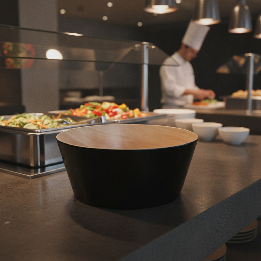 Melamine Black Bowl 150mm for Buffets (Pack of 1)