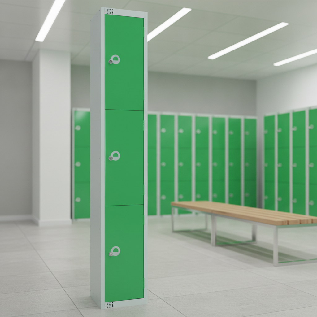 Powder Coated Steel Green Lockers 450mm Deep for Changing Rooms