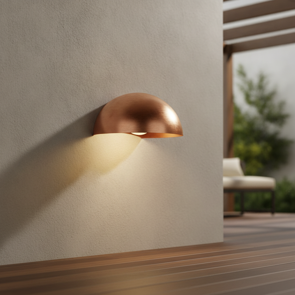 Copper Outdoor Wall Light for Sheltered Spaces