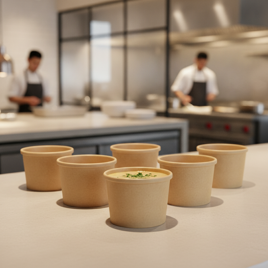Paper Kraft Soup Cups 225ml for Food-to-Go Service (Pack of 500)