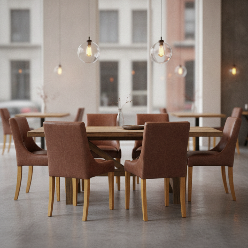 Rubber Wood Dining Chair 870x460mm for Restaurants & Cafés (Pack of 6)