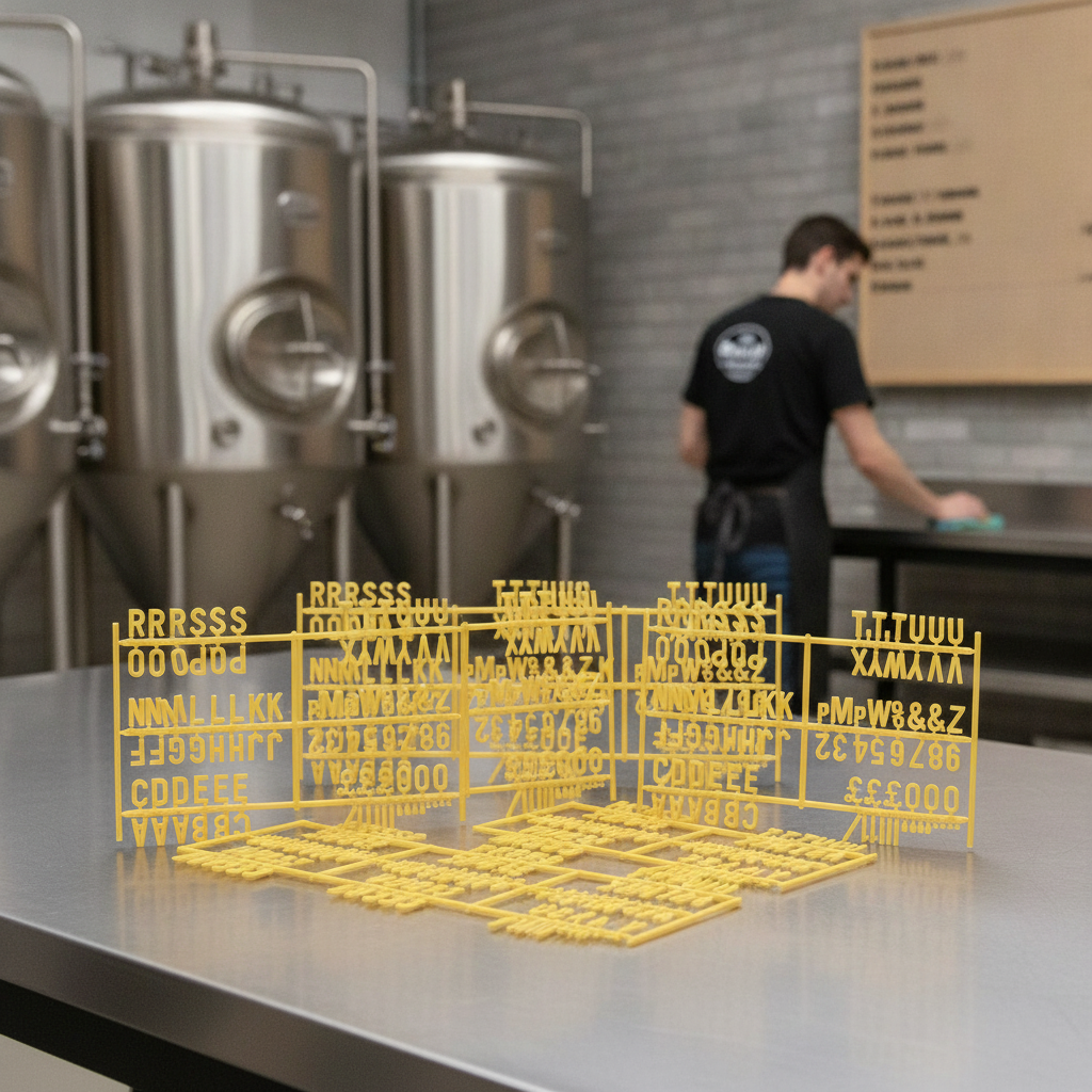 Plastic Yellow Peg Board Lettering 20mm for Breweries (Pack of 6)