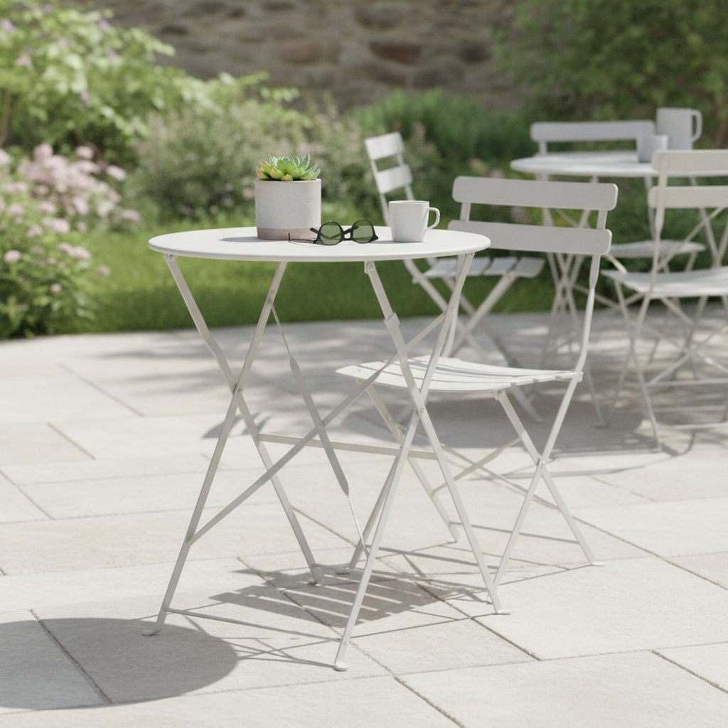 Powder-Coated Steel Round Table 600mm for Indoor & Outdoor Use